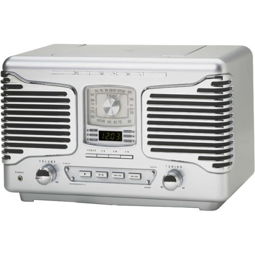 Teac SL-D80 Nostalgia CD Player with AM/FM Radio, Silver