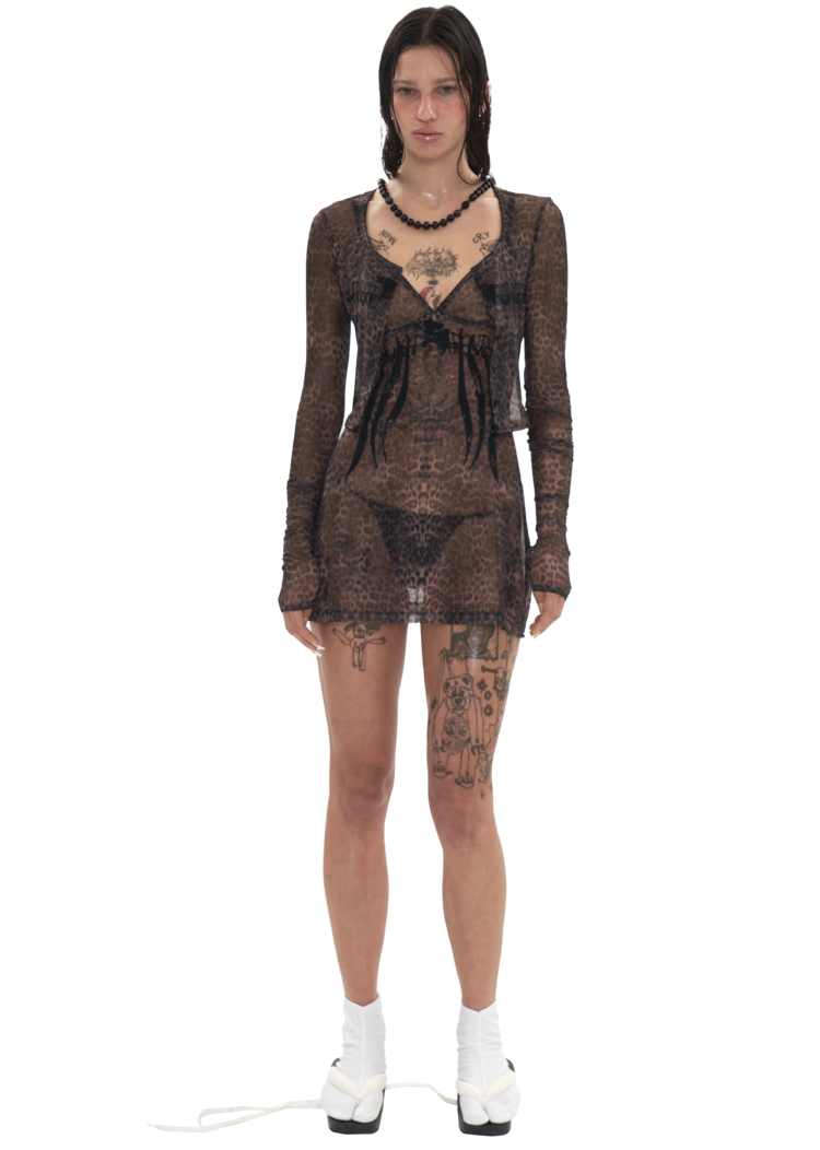 ONLY 4 LEFT ] LEOPARD MESH CARDIGAN : 604SERVICE