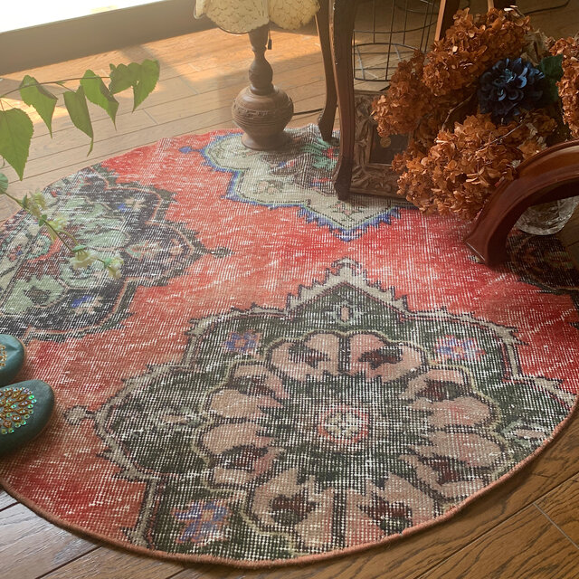 hi89 超大判 250×139 トルコヴィンテージラグ テラコッタレッド トルコ