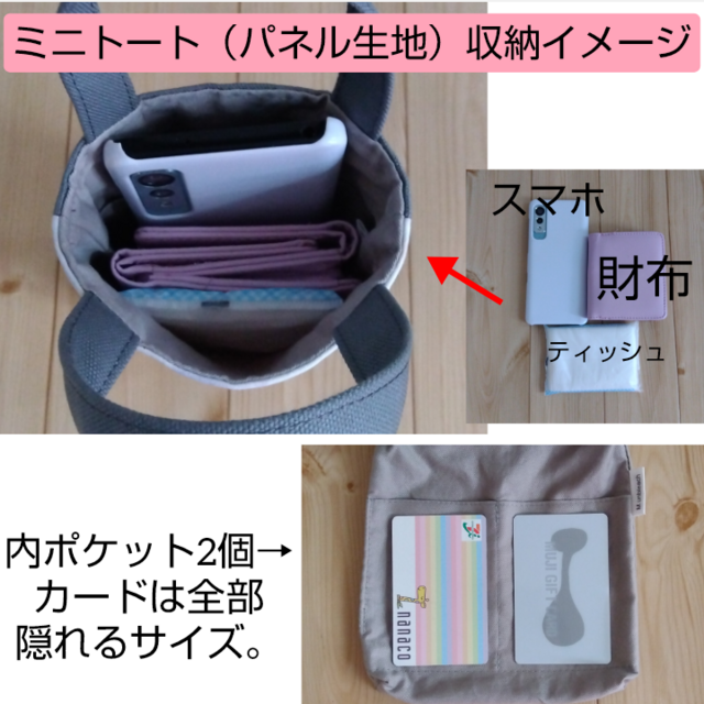 猫 パネル生地のミニミニトートバッグ グレー 870 | iichi 日々の