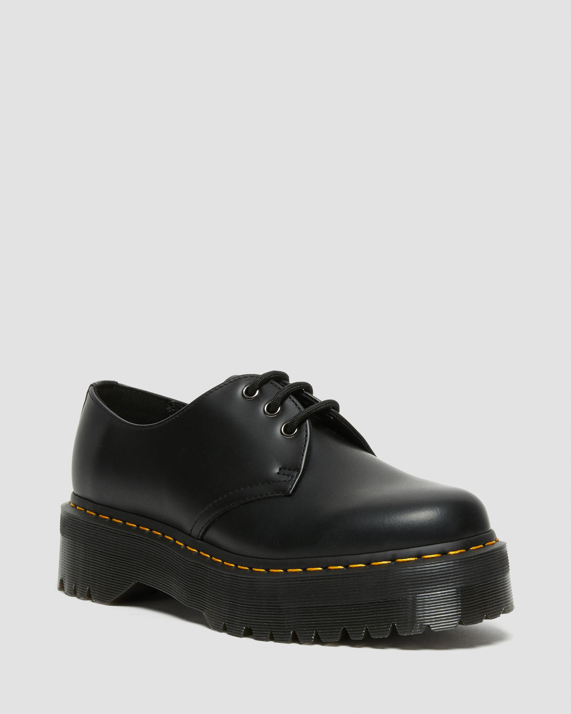 1461 Smooth Leather Platform Shoes in Black | Dr. Martens