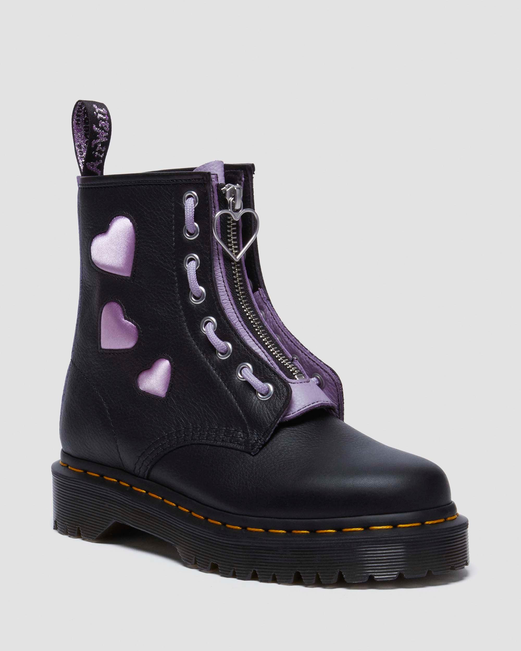 1460 Zip Heart Virginia Satin Lux Lace Up Boots in | Dr. Martens