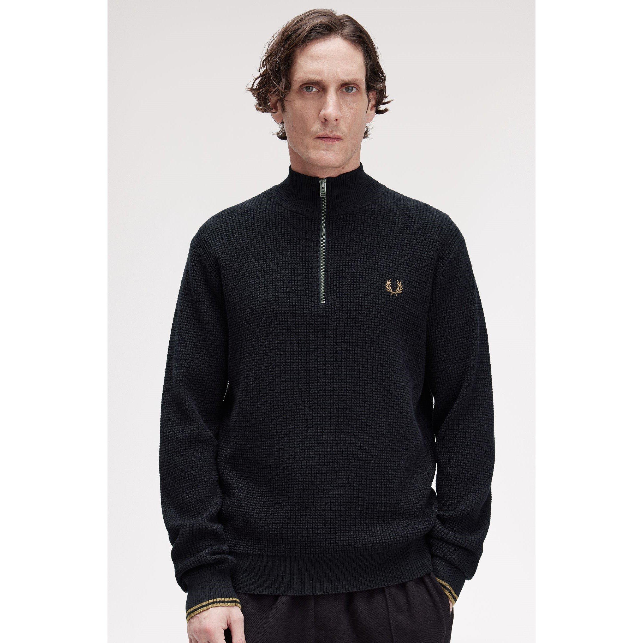 Fred Perry Waffle Stitch Half Zip Jumper | Cruise Fashion