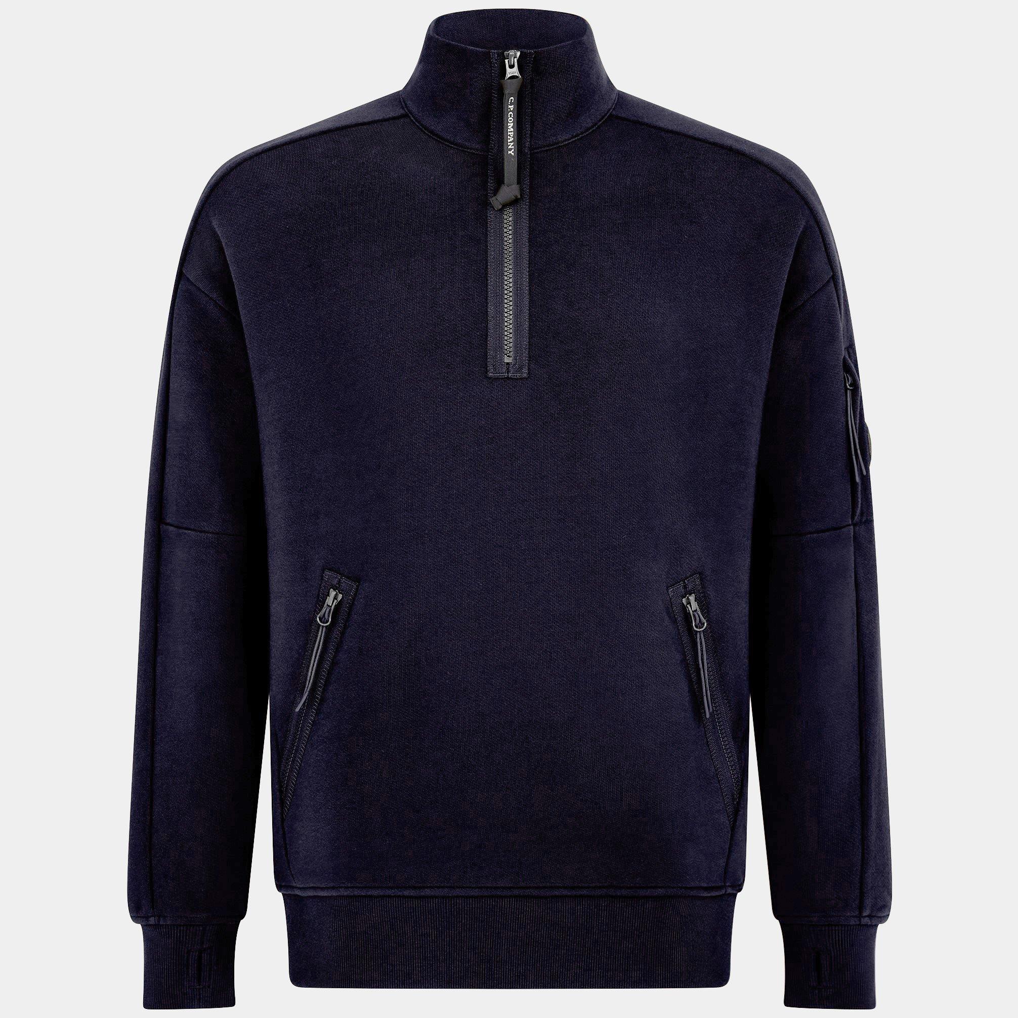 CP Company Men's Lens Quarter-Zip Fleece Top | Cruise Fashion