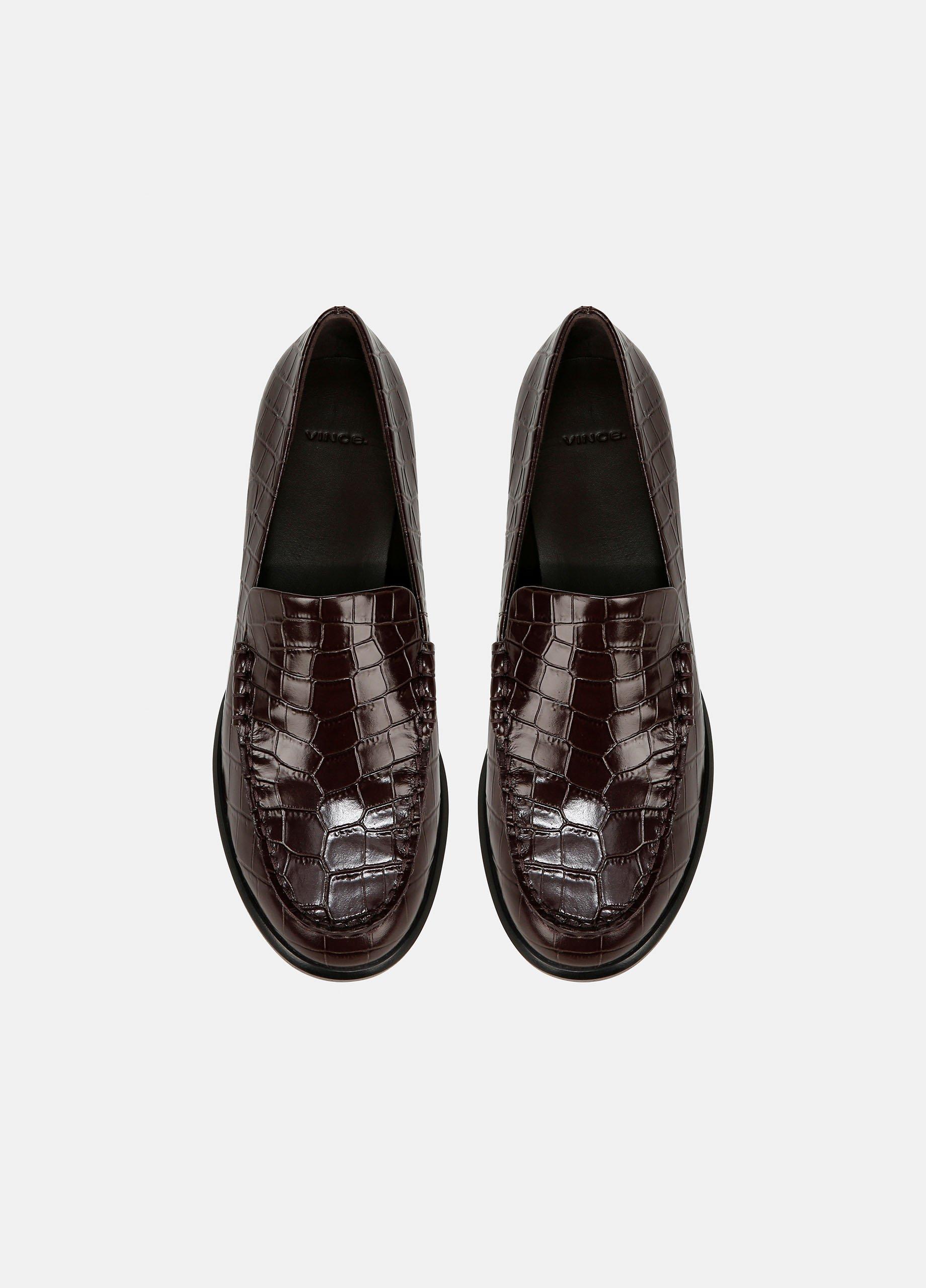 Naomi Croc-Embossed Leather Loafer in Shoes | Vince