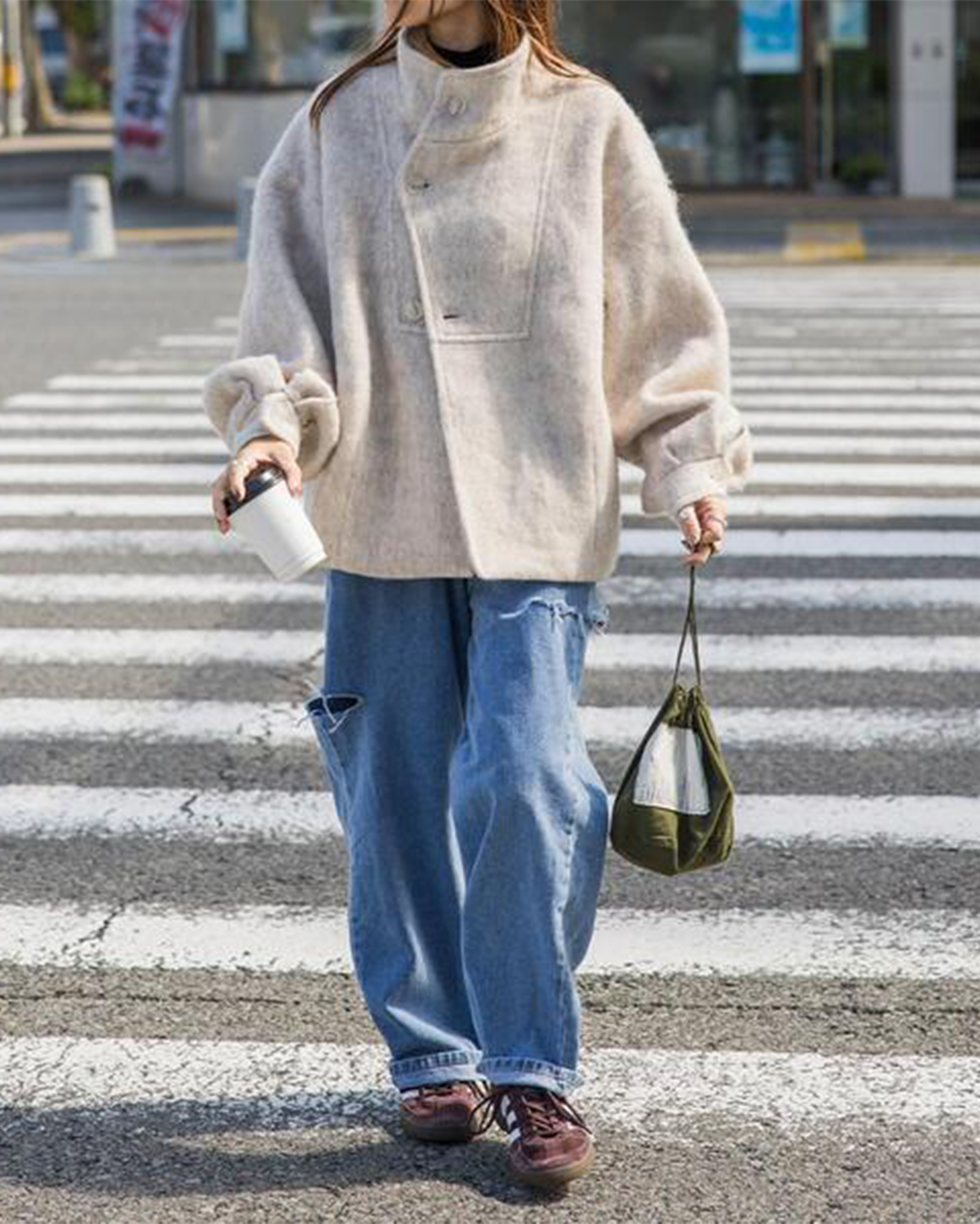 21回再販](ORIGINAL) モヘアライクハーフジャケット | ファッション