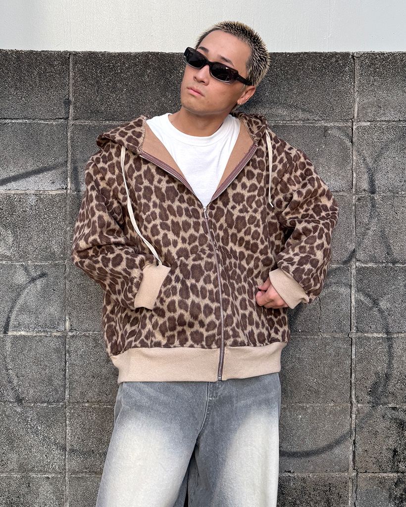 レオパードジップアップパーカー | ファッション通販サイト NUGU