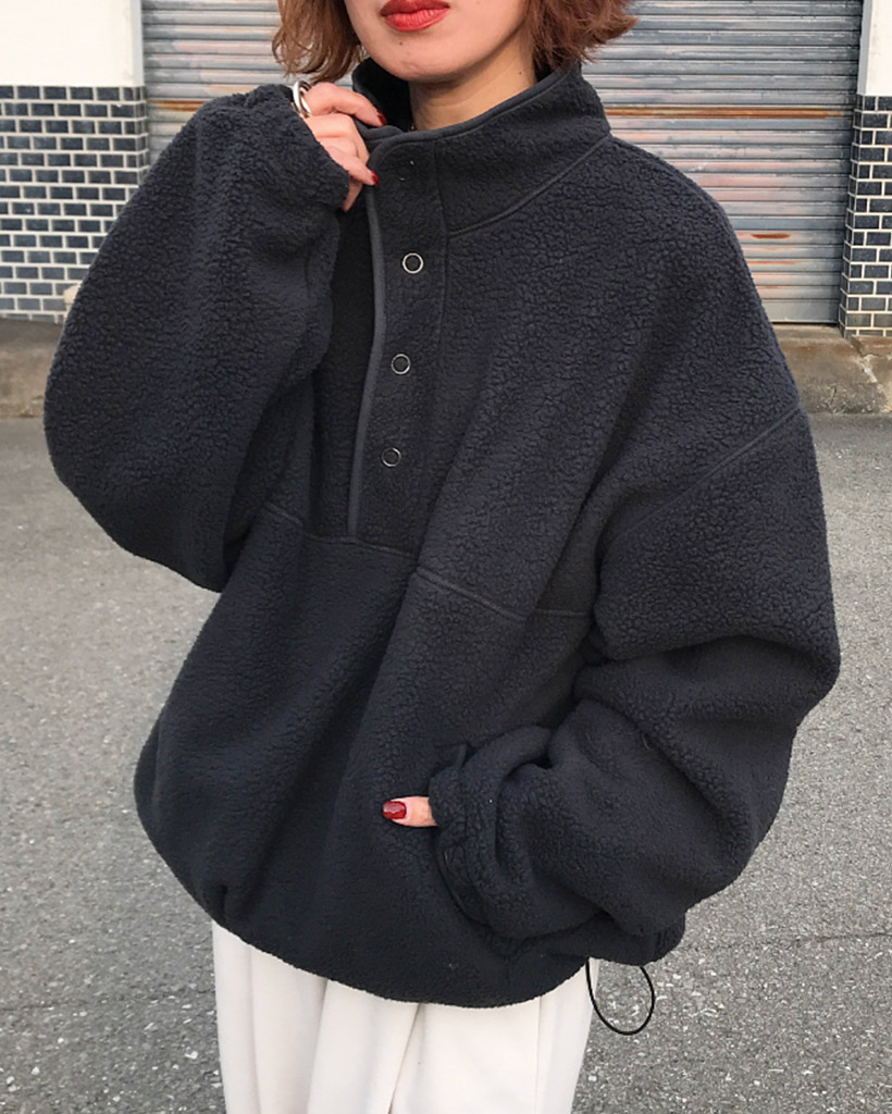 ボタンネックフリースプルオーバー | ファッション通販サイト NUGU
