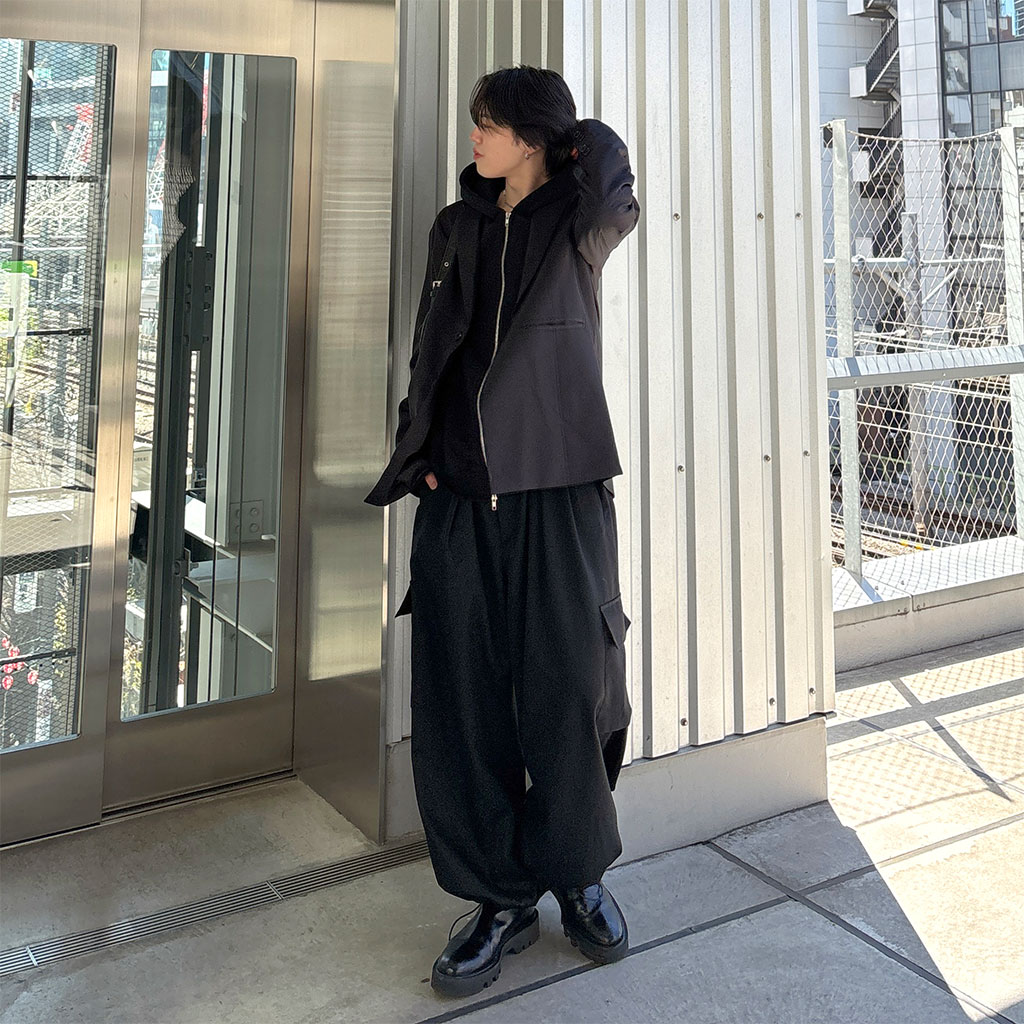 ユニセックス) オーバーフィットフーディージップアップ