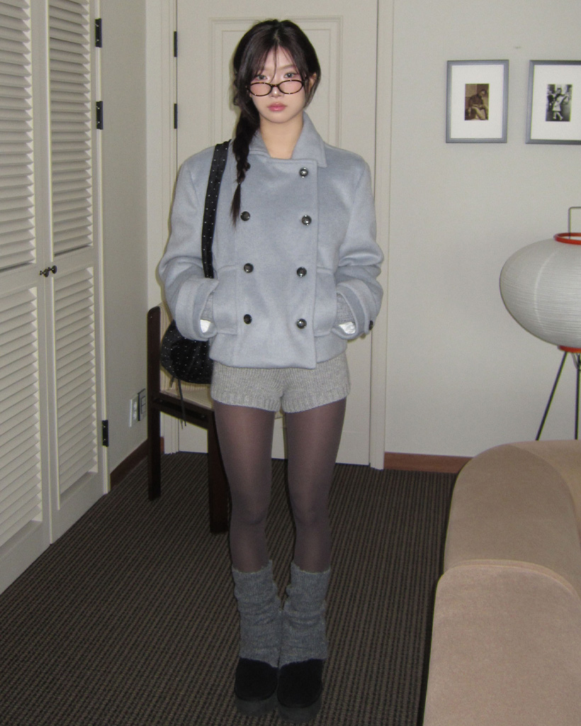 ダブルカラーウールハーフコート | ファッション通販サイト NUGU