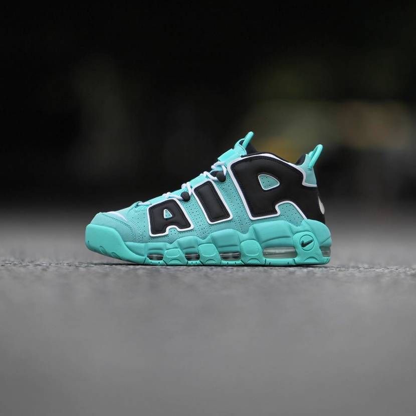 ナイキ エアモアアップテンポ デニム GS ライト アクア/ブラック