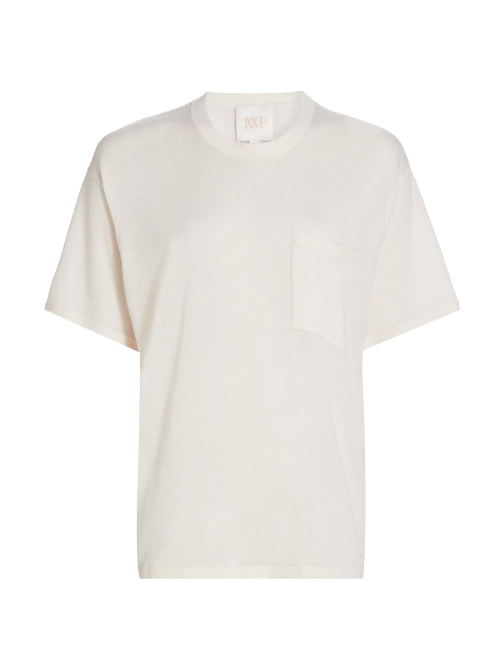 TWP Beaded Collar Cotton Cap-Sleeve Shirt | Saks Fifth Avenue