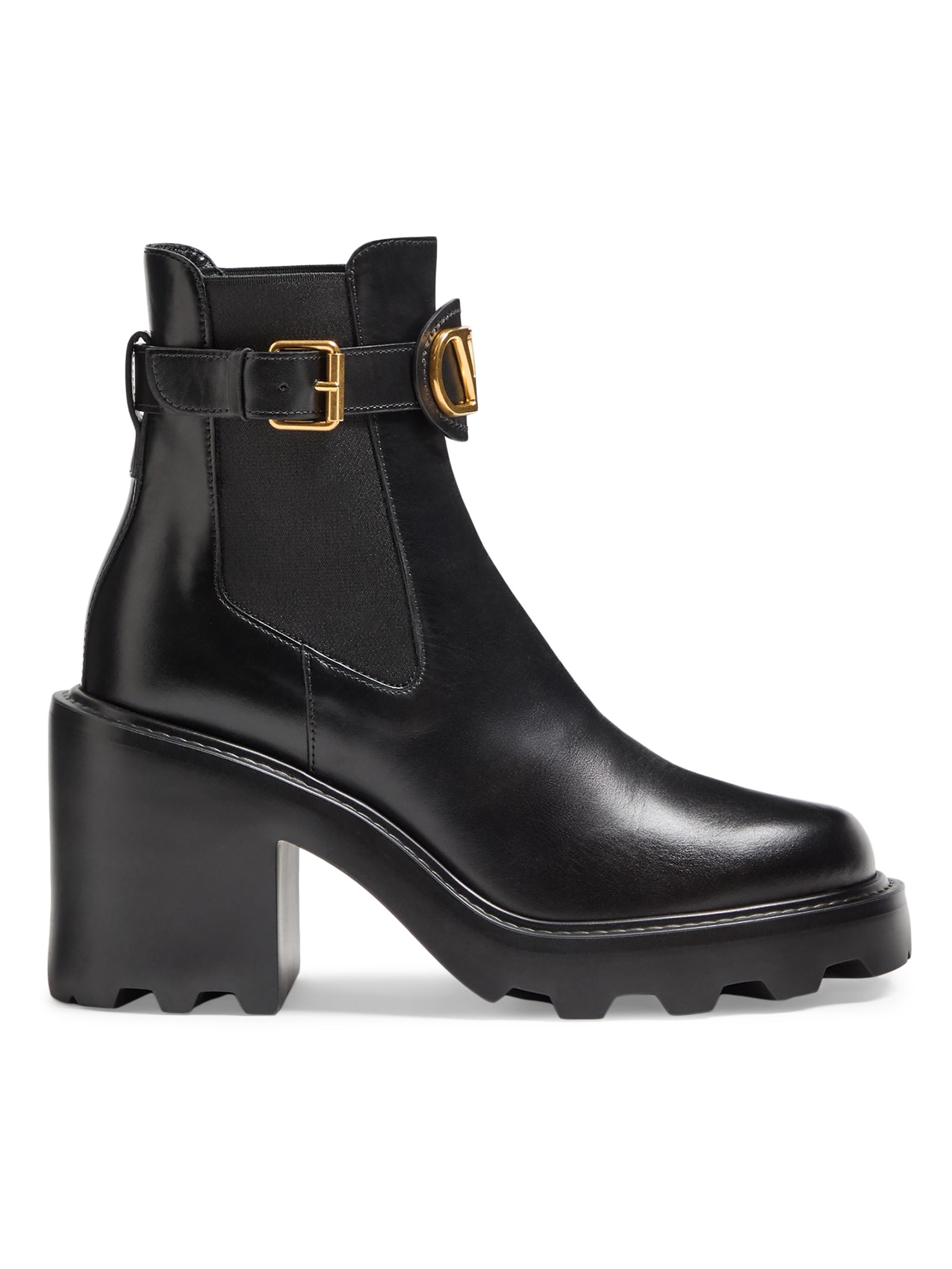 Valentino Garavani Rockstud 55MM Calfskin Beatle Boots | Saks