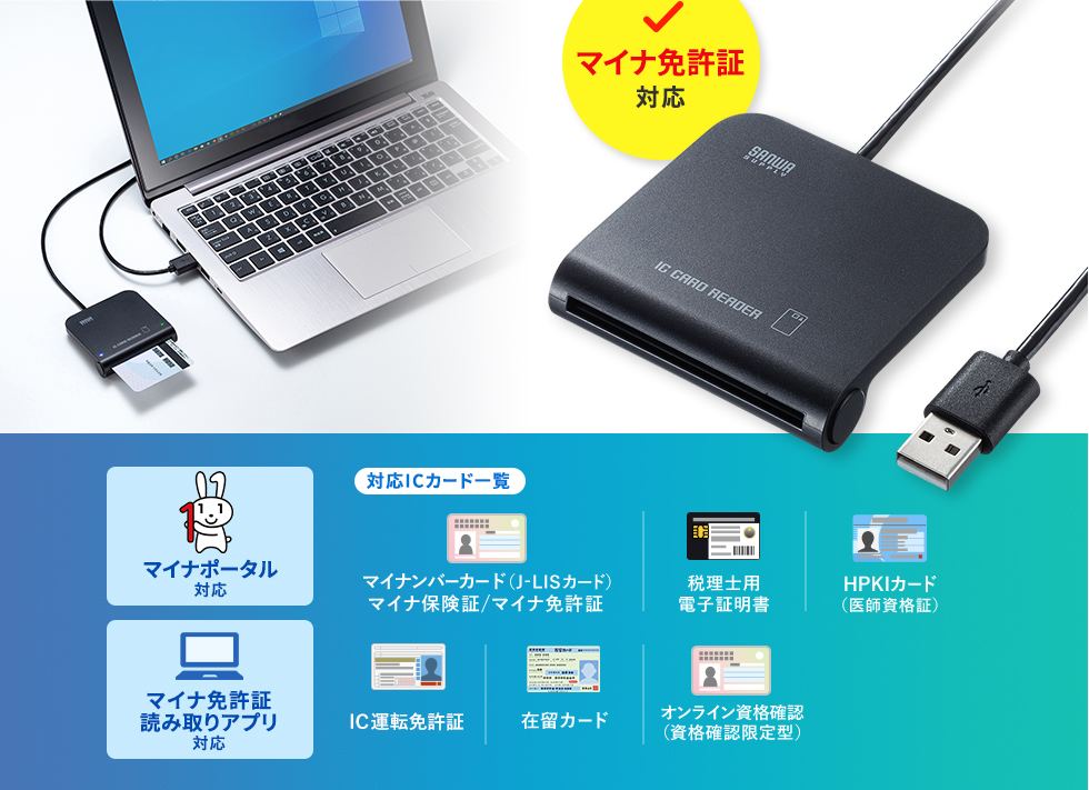 ADR-MNICU2【接触型ICカードリーダライタ（確定申告・マイ