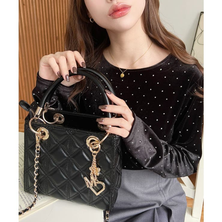 オリジナルチャーム付き2WAYキルティングバッグ[品番：ERMW0000024