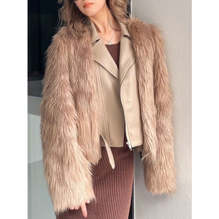 レイヤードエコファーライダースジャケット[品番：MKSW0060397]｜GYDA