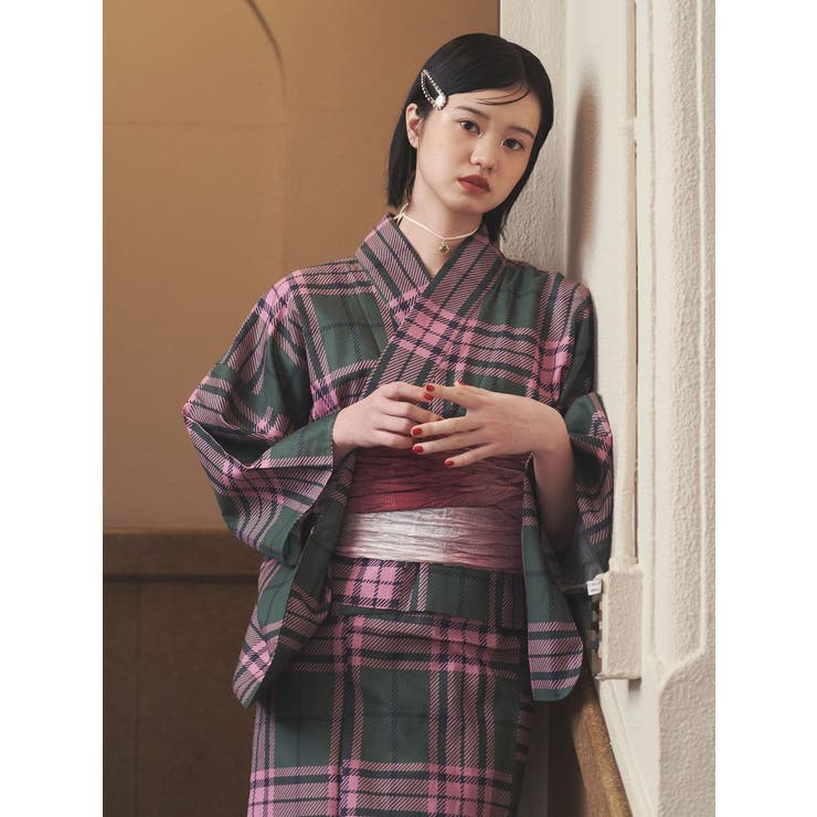 jouetieオリジナル】タータンチェックセパレート浴衣セット[品番