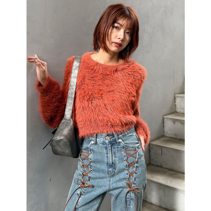 バイカラーMIXシャギーニット[品番：MKSW0066035]｜MURUA（ムルーア