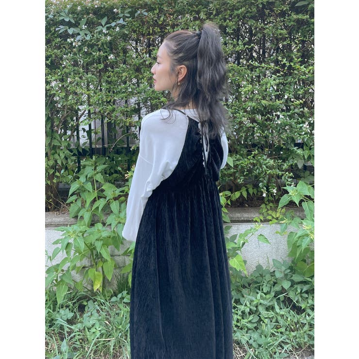 バックデザインベロアキャミワンピース[品番：MKSW0053202]｜Ungrid