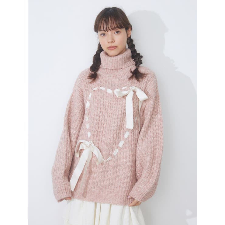 ハートリボンニット[品番：MKSW0053827]｜merry jenny（メリージェ二ー