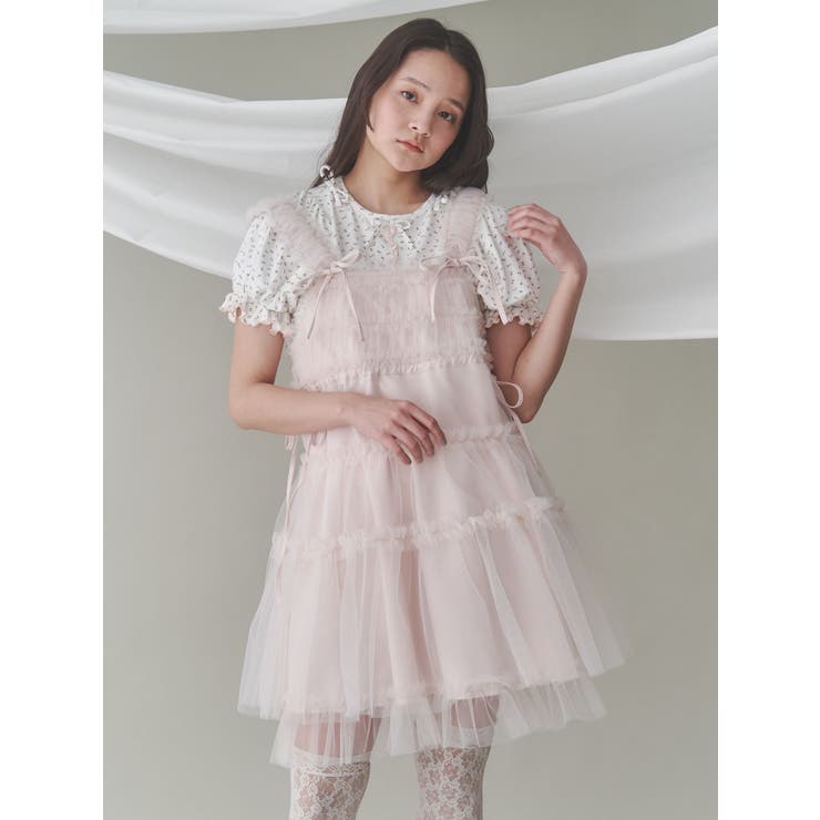 チュールコルセットミニワンピース[品番：MKSW0061843]｜merry jenny