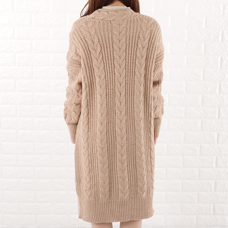 ケーブルニット ガウン カーディガン[品番：LCLW0003019]｜レース