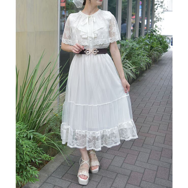 ケープ風チュールワンピース[品番：IGAW0005163]｜axes femme