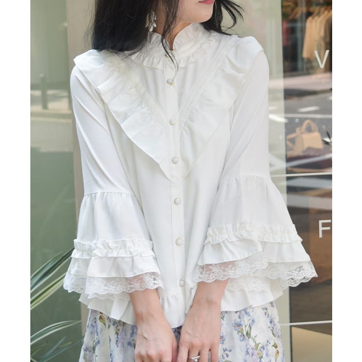 姫袖風フレア袖ブラウス[品番：IGAW0006813]｜axes femme（アクシーズ