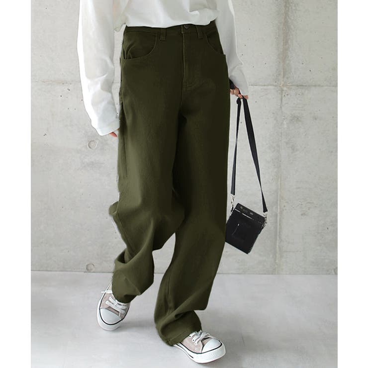 パンツ レディース ストレートパンツ ストレッチ チノパン ゆったり 白