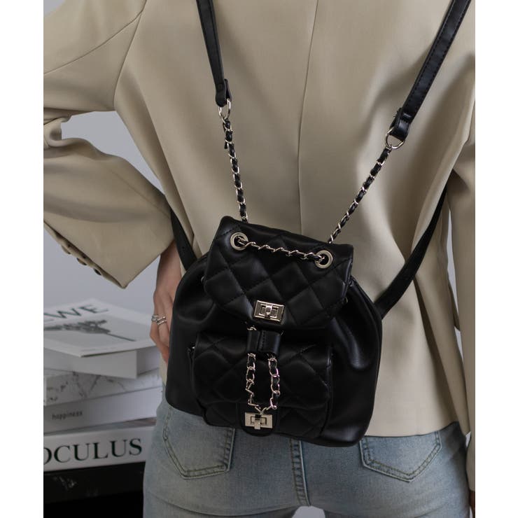 キルティング チェーンショルダー リュック[品番：PPNW0004146