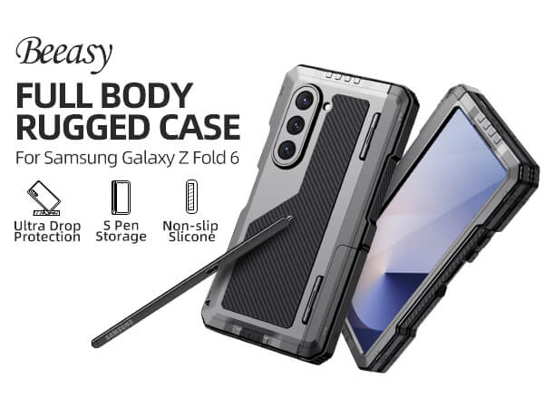 Beeasy Galaxy Z Fold 6 Case – Kickstand & Wireless Charging