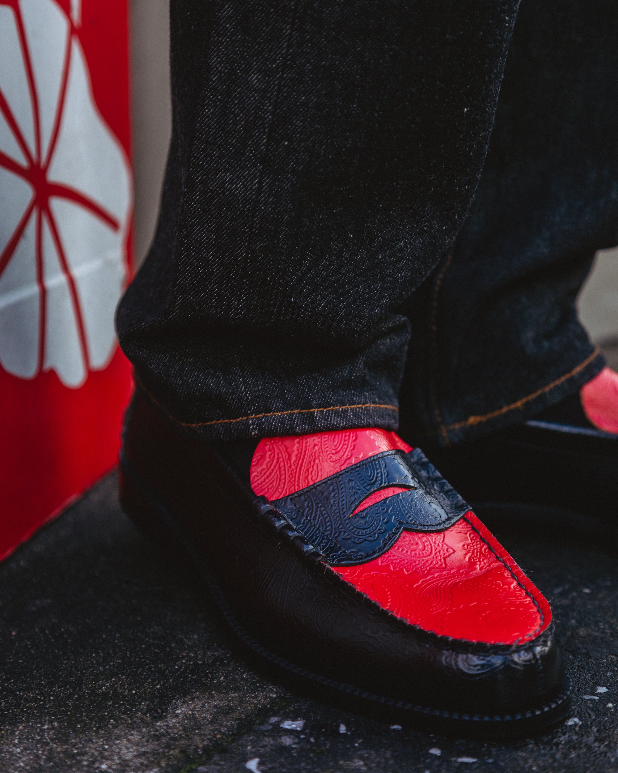 Black Red Paisley Loafers – THE KENFORD FINESHOES