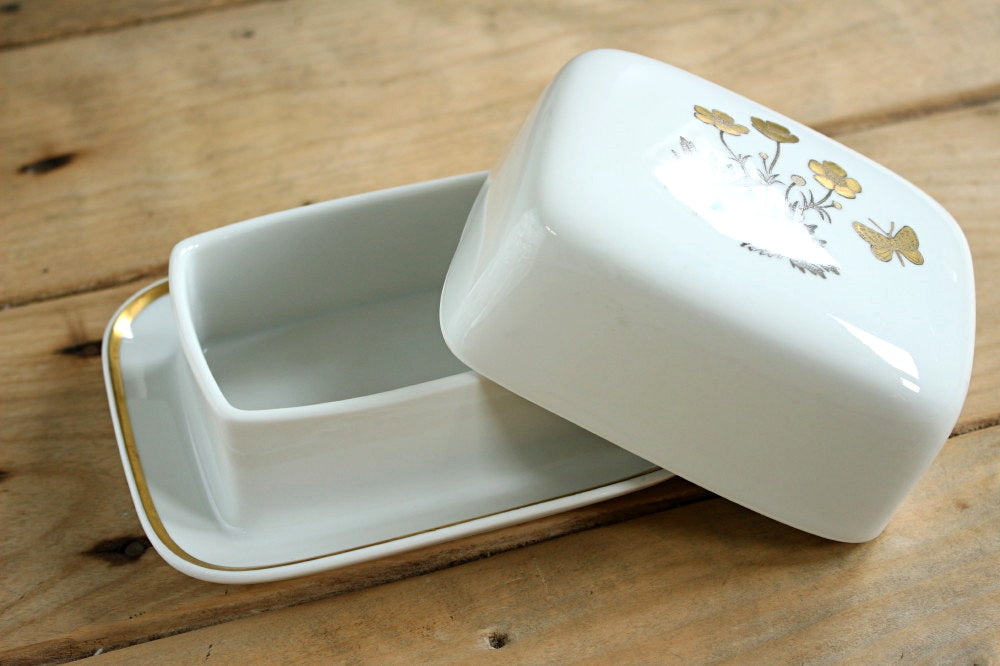 アネモネ模様が可愛いロイヤルコペンハーゲン社バターケース