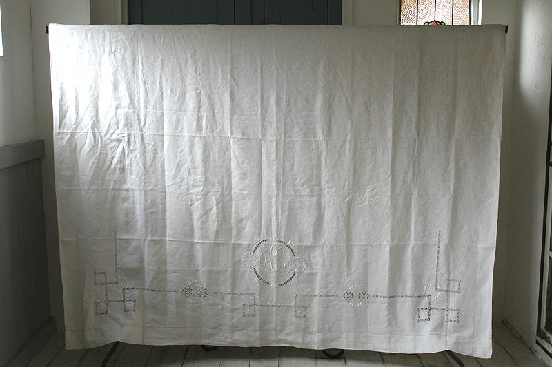 肌になじむベッドリネンシーツ モノグラム刺繍 イニシャル フランス