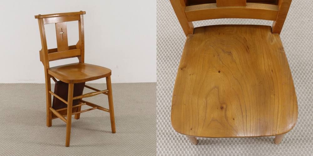 凛とした十字架が印象的♪ チャーチチェア VC110-098 – アンティーク