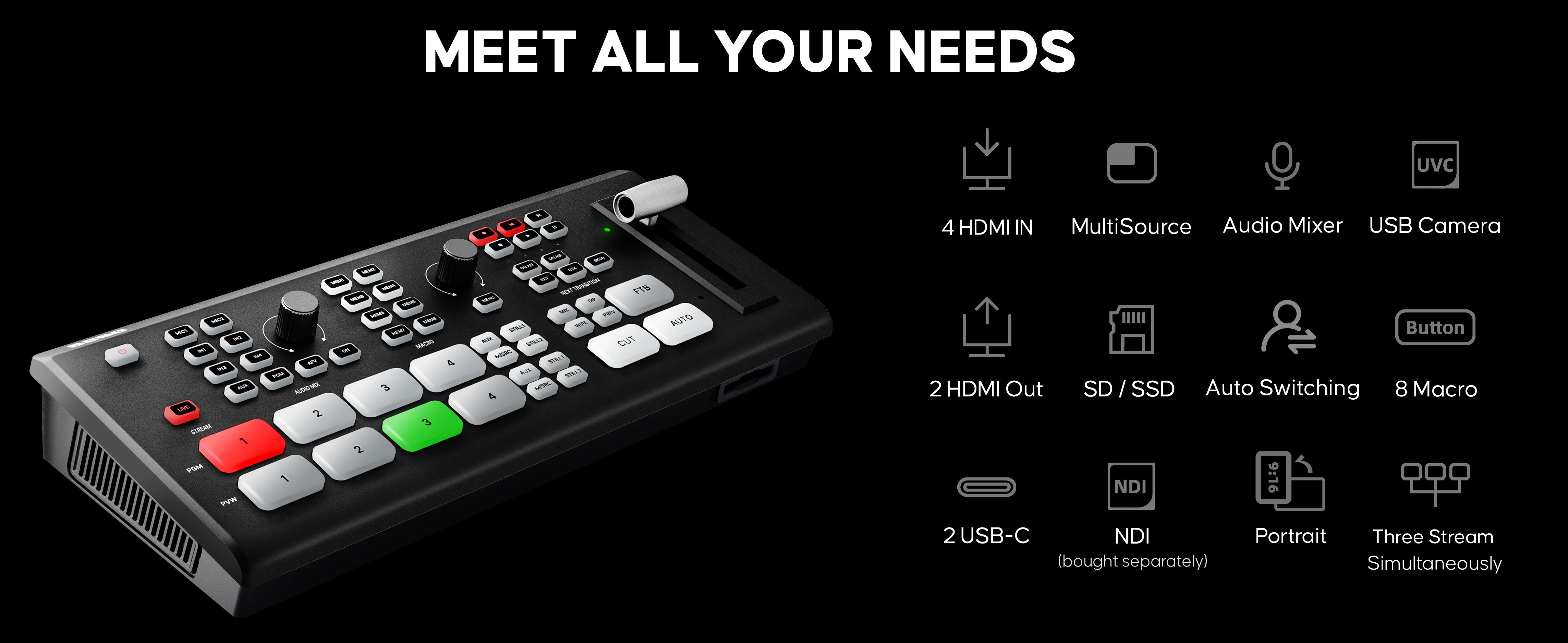 GoStream Deck: HDMI Video Switcher & Live Broadcast Mixer | Osee