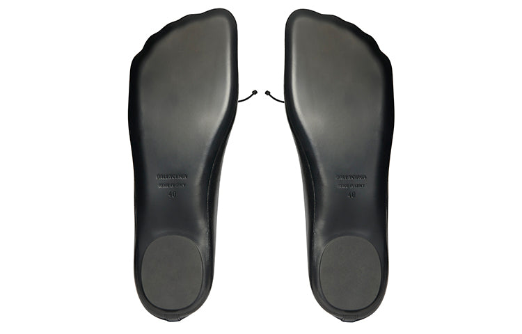 WMNS) Balenciaga Anatomic Ballerina Shoes 'Black Shiny Soft