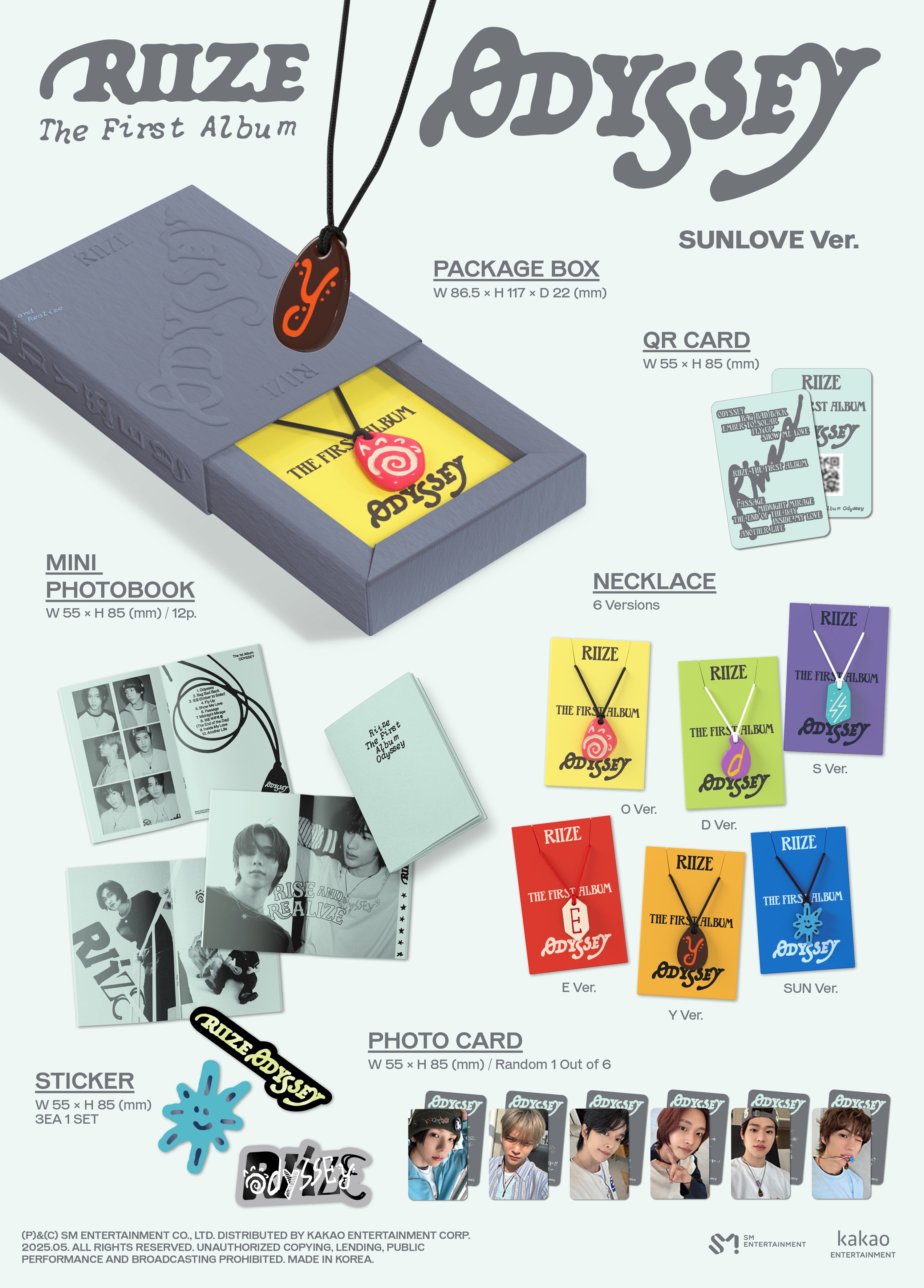 RIIZE 1st Full Album [ODYSSEY] (SUNLOVE Limited Edition Y Ver