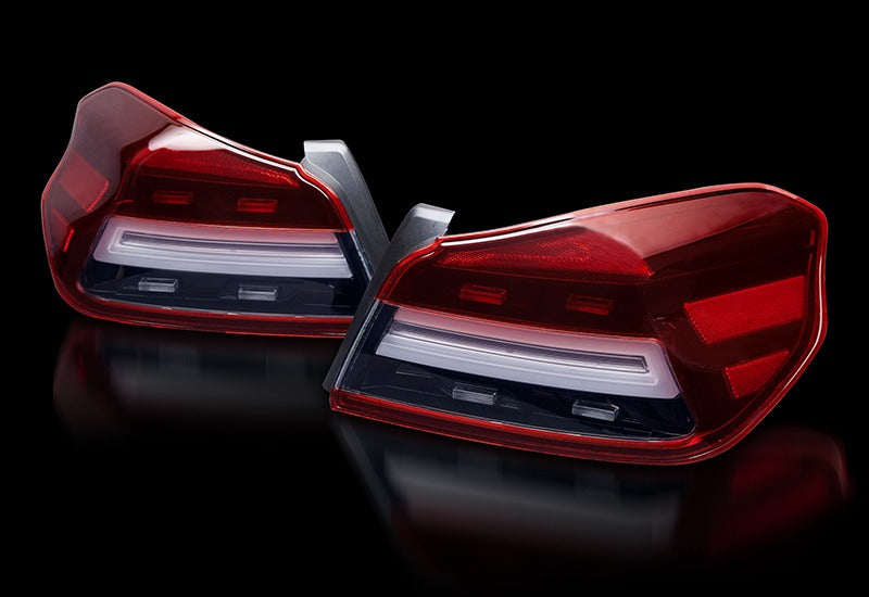 Corazon LED Type-R LED Sequential Tail Lights - Red Lens/White Bar