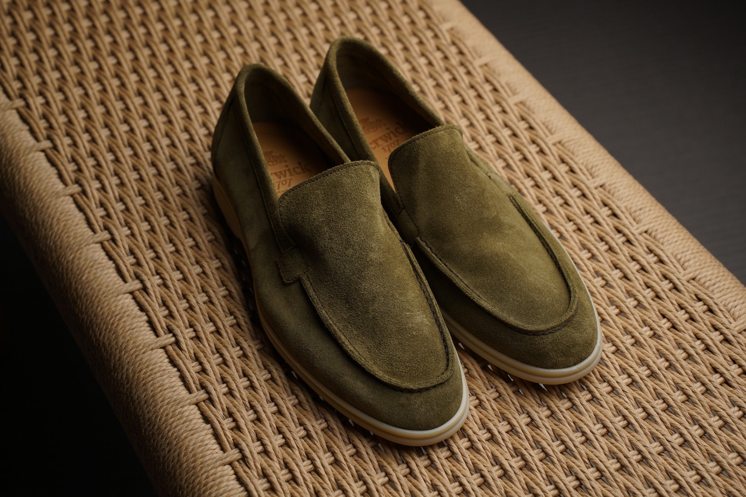 バーウィック 1707 パルマ フレックス メンズ スエード ベネチアン