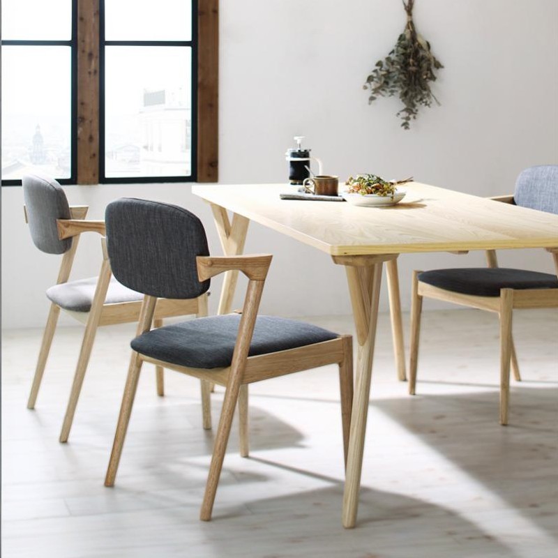北欧ナチュラルモダンデザイン天然木ダイニングセット Wors ヴォルス