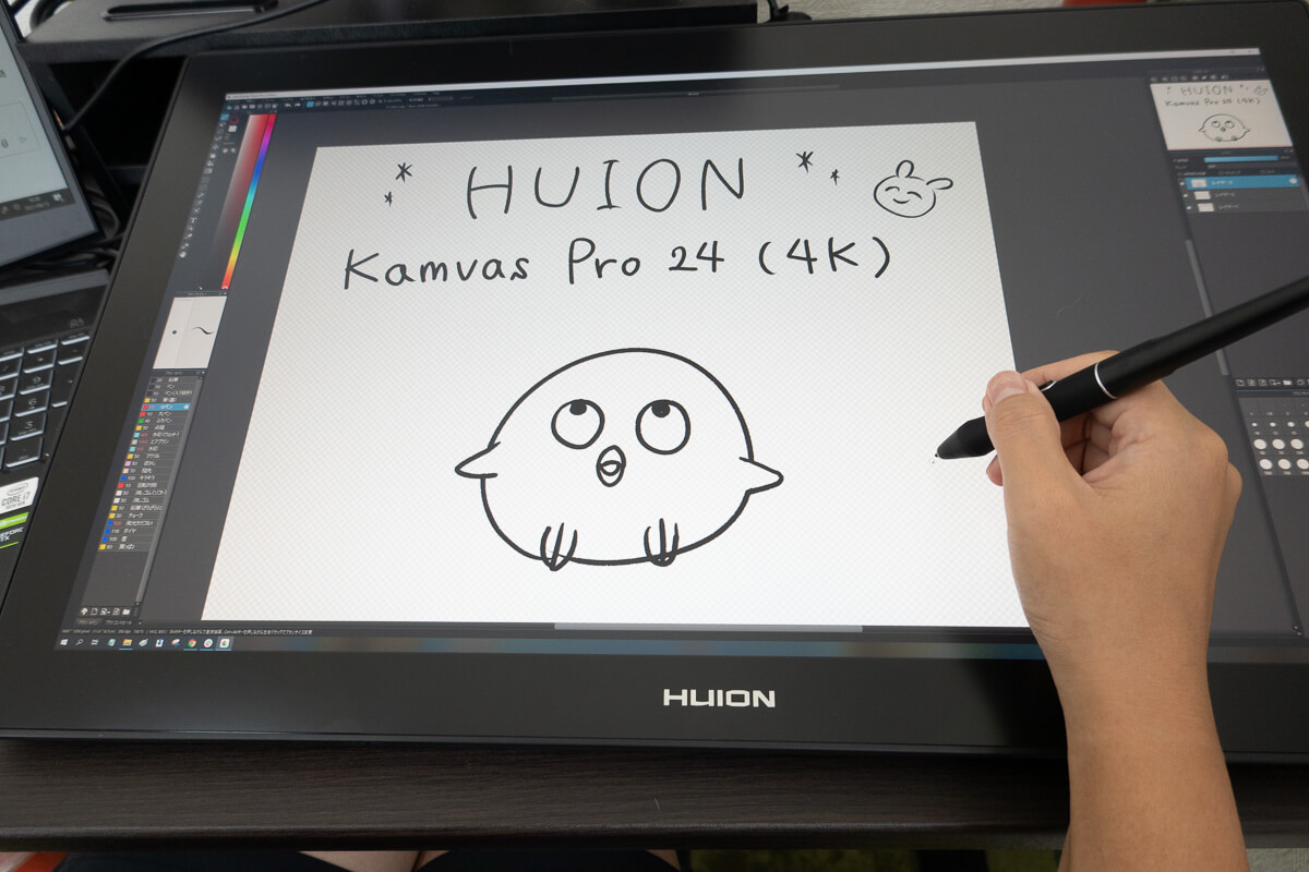 HUION「Kamvas Pro 24 (4K)」使用レビュー！4K大画面液タブの描き心地