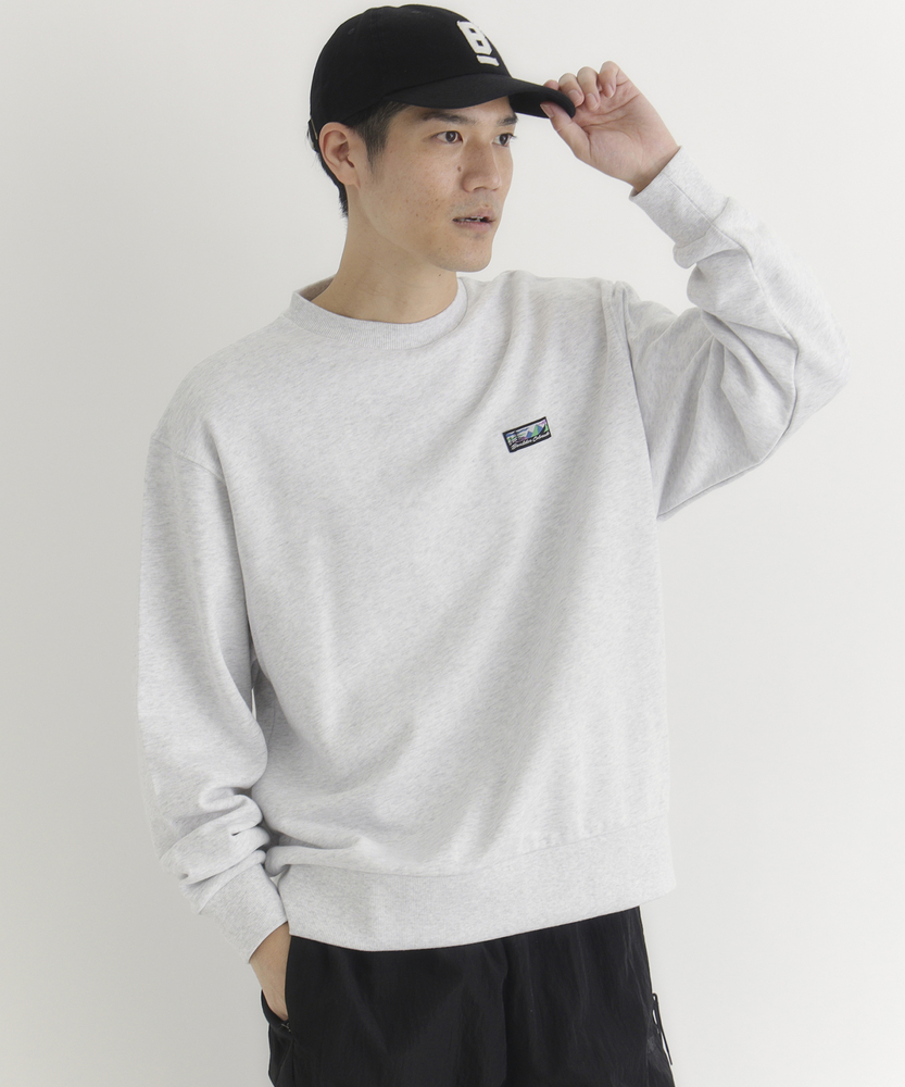 胸ラベルロゴクルーネックトレーナー(M オリーブ): トップス｜Right-on