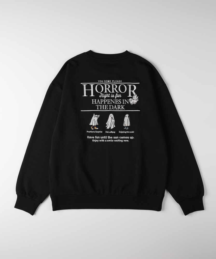 ゴースト刺繍クルーネックトレーナー(M グリーン): トップス｜Right-on