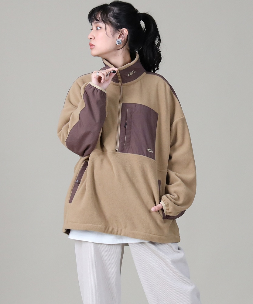 ハーフジップフリース ウィメンズ(M ベージュ): トップス｜Right-on