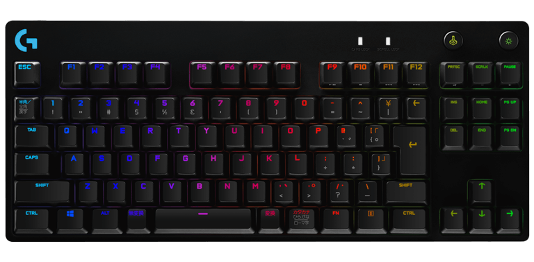 キースイッチを差し替え可能なテンキーレスゲーミングキーボード