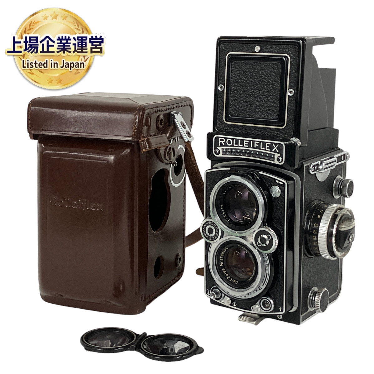 Rolleiflex 二眼レフカメラ ジャンク品 レザーケース付き パーツ取り