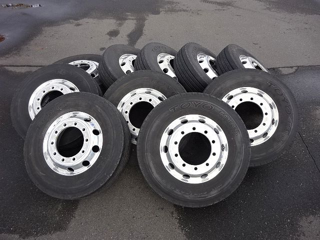 アルコア アルミホイール 22.5x7.50 ISO 10穴 タイヤ付 10本セット