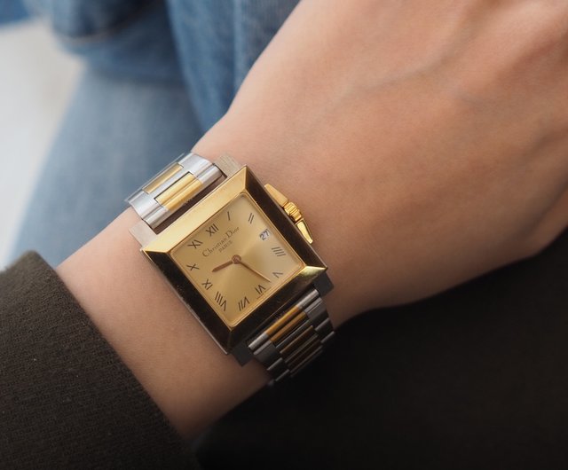 Christian Dior ディオール スクエア ウォッチ 腕時計 シルバー