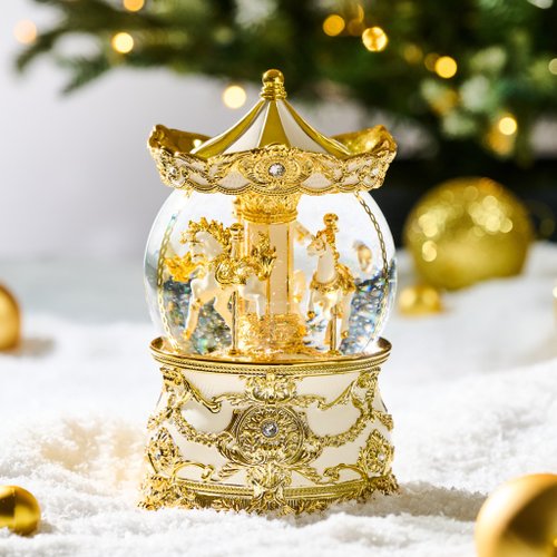 台湾 華麗なるゴールドメリーゴーランド（ライトアップ）クリスタル